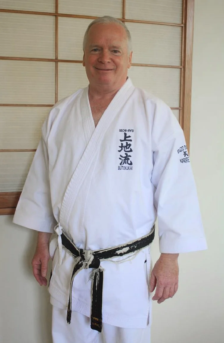 Buzz Durkin in his karate uniform at the dojo