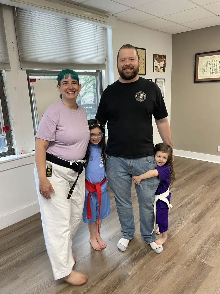 Christopher Adams with a fellow karate practitioner