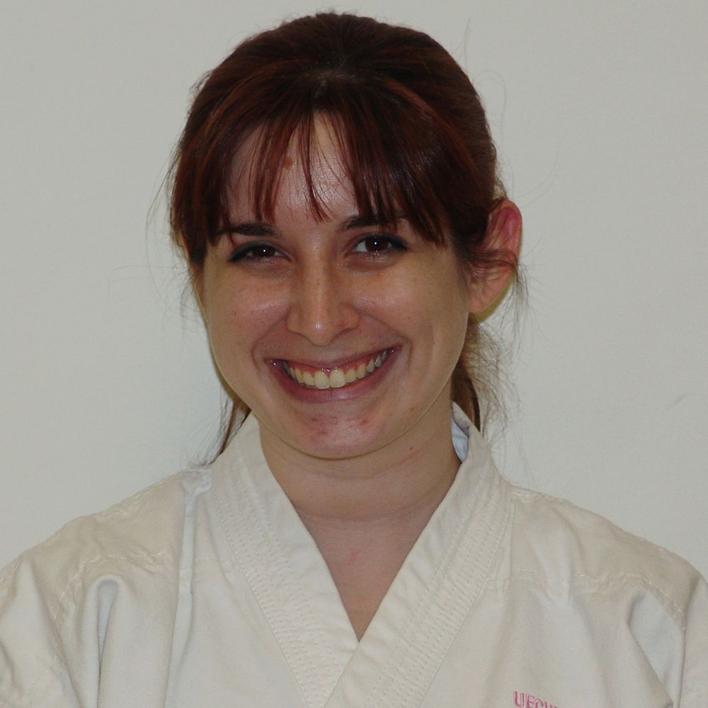 Jessica Adams in a karate uniform