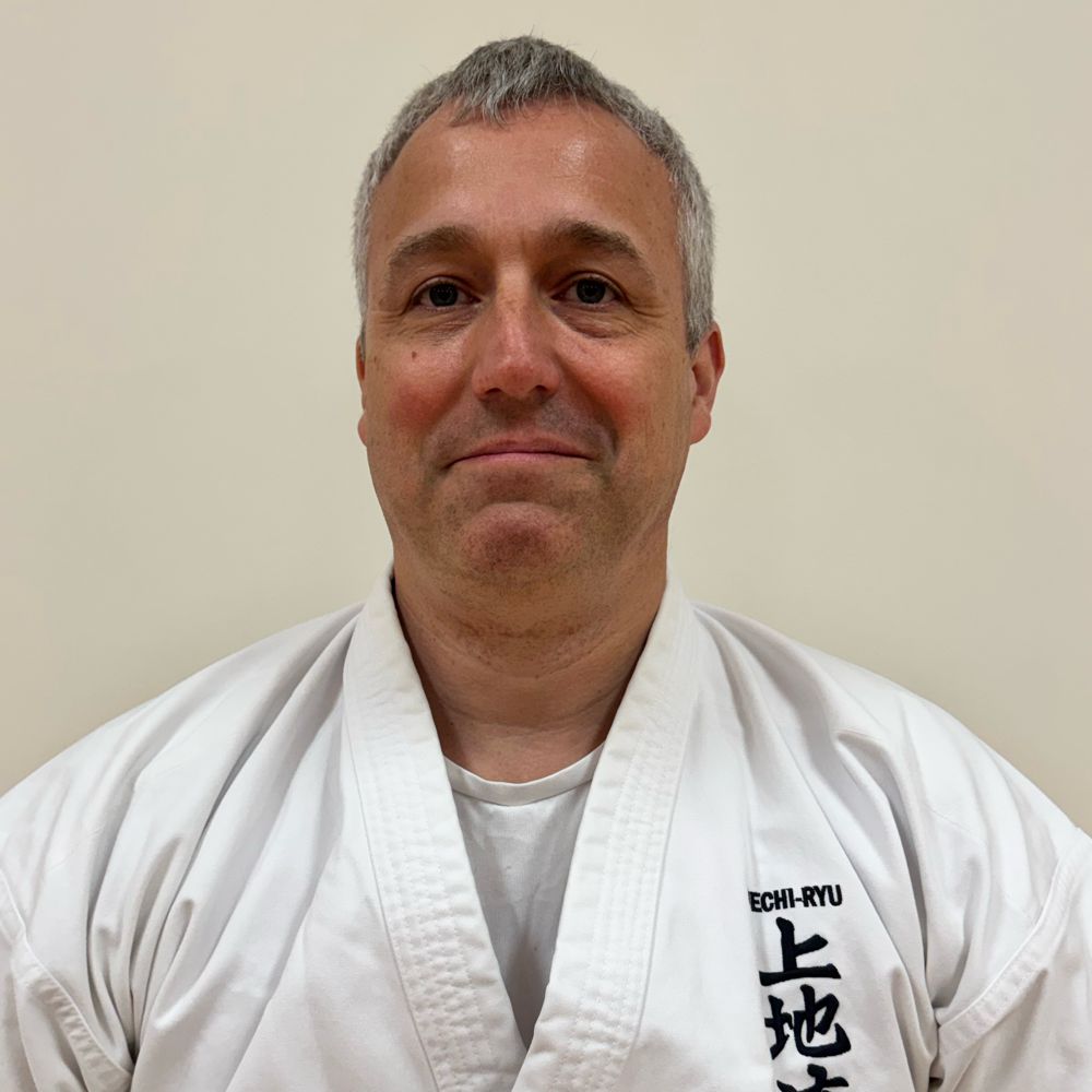 Sean Begley in a karate uniform