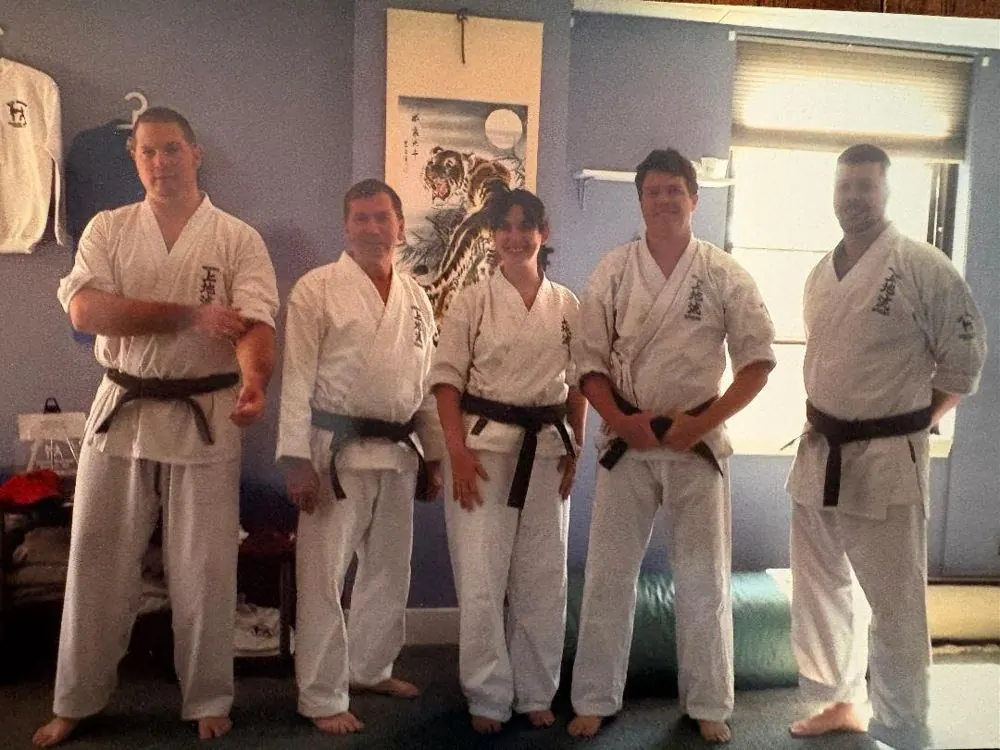 Stephen Connor with fellow karate practitioners