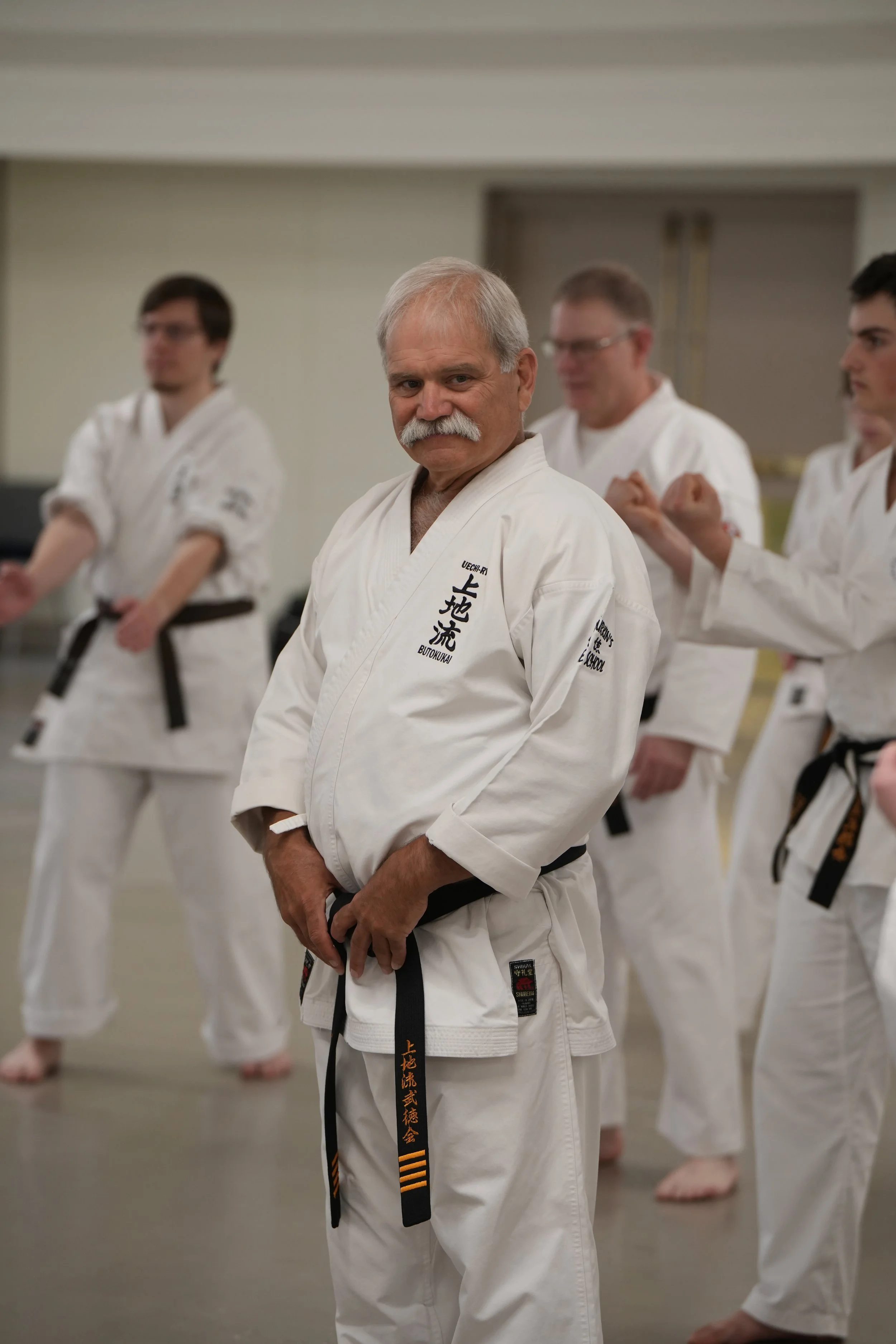 Paul Trickett in the dojo during a group workout